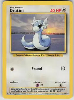 Pokemon TCG Dratini Uncommon Base Set 026/102 - Image 1