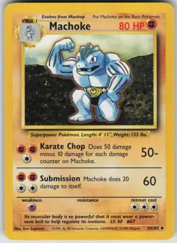 Pokemon TCG Machoke Uncommon Base Set 034/102 - Image 1
