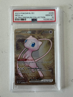 Pokemon TCG PSA 10 GEM MINT 2023 Metal 151 Ultra-Premium Collection MEW EX #205 - Image 1