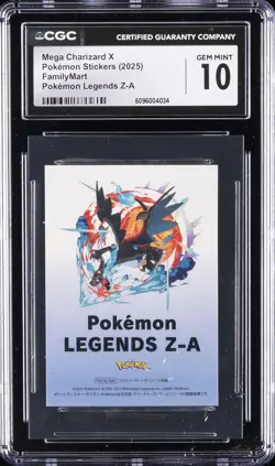 2025 POKEMON STICKERS MEGA CHARIZARD X CGC 10 GEM MINT - Image 1