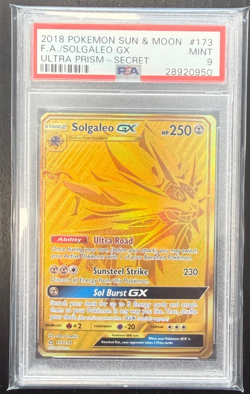 Solgaleo GX 173/156 Pokemon TCG Sun & Moon Ultra Prism Secret Rare PSA 9 MINT - Image 1