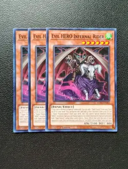 Yu-Gi-Oh - Evil HERO Infernal Rider 3X - Full Playset - Image 1