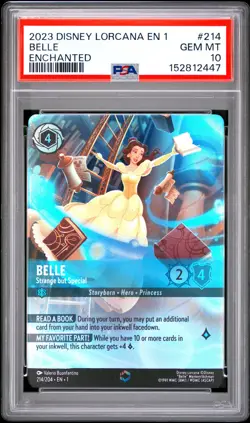 2023 DISNEY LORCANA EN 1-THE FIRST CHAPTER BELLE - STRANGE BUT SPECIAL PSA 10 - Image 1