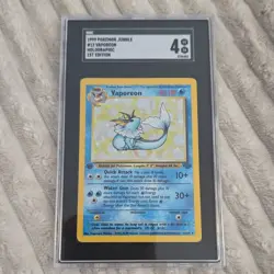 Pokemon Vaporeon Jungle 1st Edition Holographic SGC 4 1999 12/64 Rare Card - Image 1