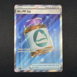 Pokemon N's PP Up Trainer Full Art Foil Rare Card 262/217 ASC - Image 1