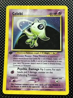 Pokemon TCG Celebi Neo Revelation Holo Card 3/64 1st Edition LP - Image 1