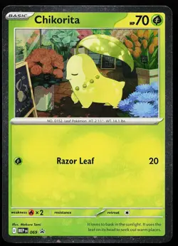 Chikorita Cosmos Holo 069 Mega Evolution Promo Pokemon Card - Image 1
