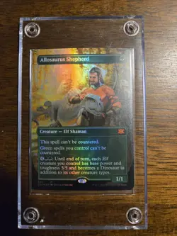 MTG Allosaurus Shepherd Foil Borderless Card, Double Masters 2022 Edition - Image 1