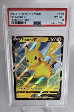Pikachu V 086/264 Swsh08: Fusion Strike Holo Pokemon Card - PSA 8 - Image 1