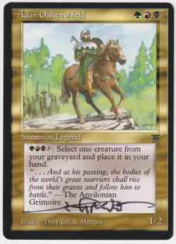 Signed Adun Oakenshield MP Legends English Artist Jeff A. Menges 1994 MTG Magic! - Image 1