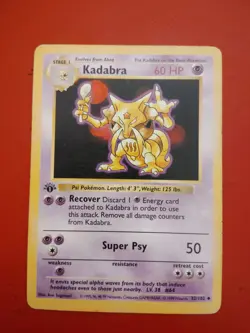 Kadabra HP 32/102 - 1st Edition Base Set Shadowless - Pokemon 1999 - Image 1