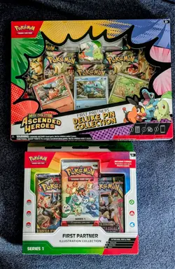 Pokemon Ascended Heroes First Partners Deluxe Pin and Illustration Collection - Image 1
