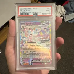 Pokemon Prismatic Evolutions Stamp Sylveon ex 041/131 PSA 9 Holo Promo - Image 1