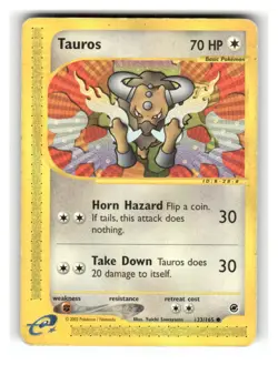 Tauros 133/165 Common Expedition Base Set Pokemon Moderately Played - Image 1