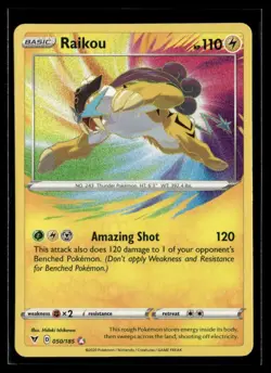 2020 Sword & Shield - Vivid Voltage Raikou Basic/Amazing Rare #50 - Image 1