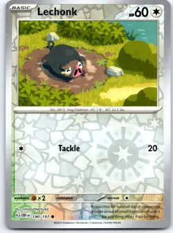 Lechonk 180/197 Common Obsidian Flames Pokemon Reverse Holo NM - Image 1