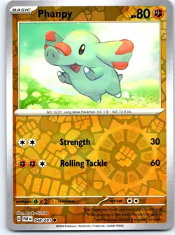 Phanpy 048/091 Common Paldean Fates Pokemon Reverse Holo NM - Image 1