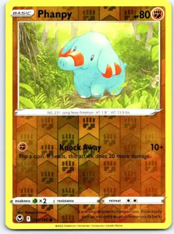 Phanpy 091/195 Common Silver Tempest Pokemon Reverse Holo NM - Image 1