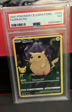 2021 POKEMON CELEBRATIONS 25TH ANNIVERSARY PIKACHU 005/025 FULL ART HOLO PSA 7 - Image 1