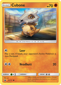 CUBONE 52/111 C CRIMSON INVASION POKEMON LP - Image 1