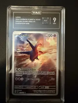 Pokemon Latios 203/191 Sv08 Surging Sparks Illustration Rare Holo TAG 9 2024 - Image 1