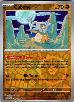 CUBONE 104/165 C 151 POKEMON REVERSE HOLO NM/M - Image 1