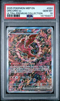 2025 POKEMON MEP EN ME BLACK STAR PROMO #024 ORICORIO EX PSA 10 - Image 1