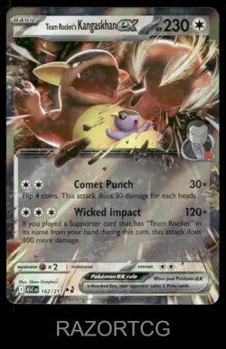 TEAM ROCKET'S KANGASKHAN EX 162/217 DOUBLE RARE ASCENDED HEROES POKEMON NM/M - Image 2