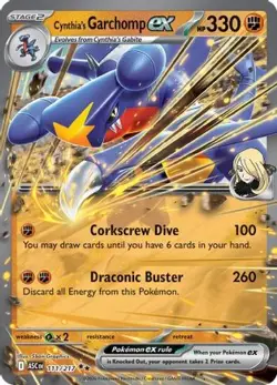 CYNTHIA'S GARCHOMP EX 111/217 DOUBLE RARE ASCENDED HEROES POKEMON NM/M - Image 1