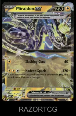MIRAIDON EX 073/217 DOUBLE RARE ASCENDED HEROES POKEMON NM/M - Image 1