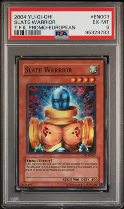 2004 Yu-Gi-Oh! Slate Warrior The Falsebound Kingdom TFK EURO Super Rare PSA 6 - Image 1
