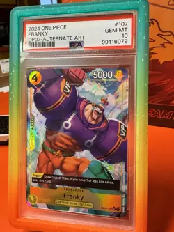 PSA 10 Franky OP07-107 Alt Art 500 Years in the Future 2024 One Piece English - Image 2