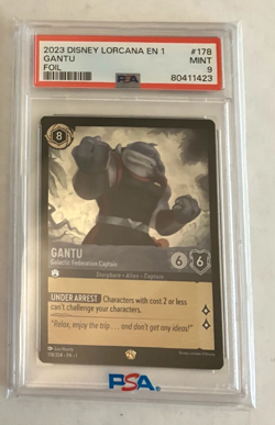 Gantu LILO & STITCH Legendary 2023 Disney Lorcana CARD 178/204 FOIL PSA 9 MINT - Image 1