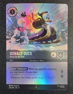 Lorcana Winterspell CCG Epic Foi Donald Duck Along for the Ride 220/204 NM/NP - Image 1