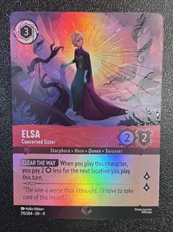 Disney Lorcana TCG Winterspell Epic Cold Foil Elsa Concerned Sister 215/204 NM - Image 1