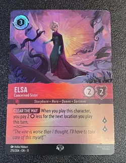 Disney Lorcana TCG Winterspell Epic Cold Foil Elsa Concerned Sister 215/204 NM - Image 2