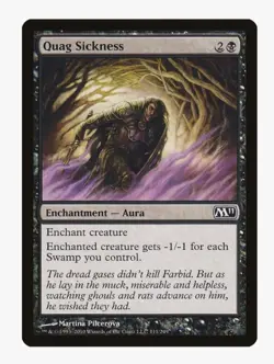 MTG Quag Sickness #111 Magic 2011 (M11) Card in Protective Sleeve - Image 1