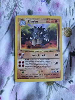 Pokemon TCG Rhydon Jungle Card 45/64 Regular Unlimited Uncommon MP/HP Condition - Image 1