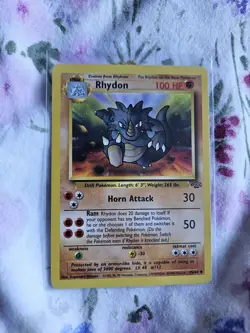 Pokemon TCG Rhydon Jungle Card 45/64 Regular Unlimited Uncommon NM/LP Condition - Image 1