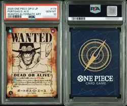 PSA 10 LUFFY ACE ROGER SABO SET OF 4 WANTED OP13 2025 ONE PIECE CARD JAPANESE - Image 2