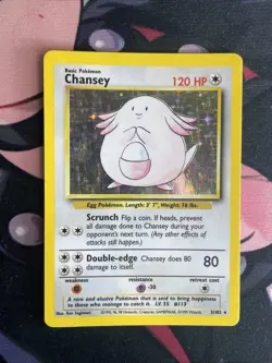 Chansey 3/102 - Holo Rare - Base Set Pokemon Card MP - Image 1