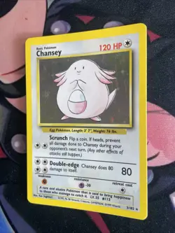 Chansey 3/102 - Holo Rare - Base Set Pokemon Card MP - Image 3