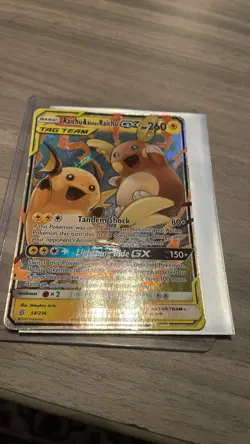 Pokemon TCG Tag Team GX Cards Pickachu And Zekrom And Raichu And Alolan Raichu - Image 3