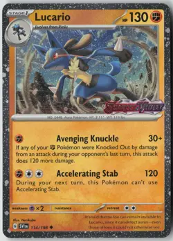 Lucario (Scarlet & Violet Stamp) 114/198 Holo Miscellaneous Cards Pokemon NM - Image 1