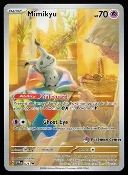 Mimikyu 075 Pokemon Center Exclusive Stamped Scarlet & Violet Promo Pokemon Card - Image 1