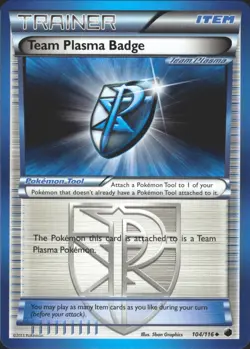Team Plasma Badge (Team Plasma) 104/116 Plasma Freeze Lightly Played Pokemon Car - Image 1