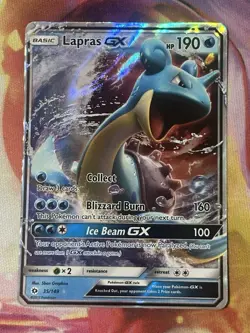 Pokemon Lapras GX Ultra Rare Holo SM Base Set 2017 35/149 LP (Whiting) - Image 1