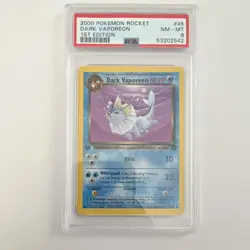 Pokemon 2000 Team Rocket 1st Edition Dark Vaporeon 45/82 PSA 8 English - Image 1