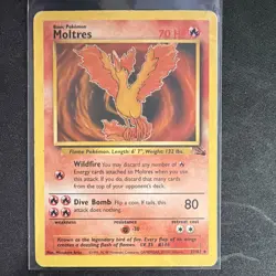 The Pokemon Company Moltres 27/62 Fossil Rare Regular Unlimited Eng 1999 70HP - Image 1