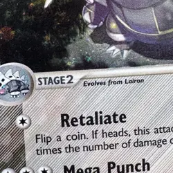 NM Aggron 1/109 Holo Rare Ruby & Sapphire Pokemon Mitsuhiro Arita Minor Swirl - Image 4